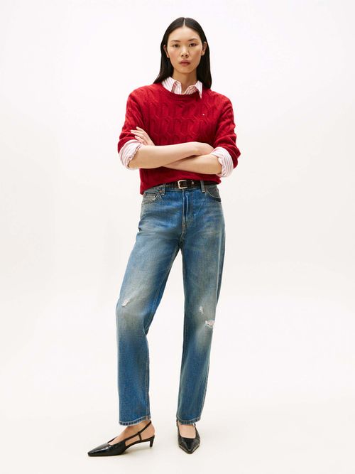 Sueter-De-Punto-Trenzado-En-Lana-Suave-De-Mujer-Tommy-Hilfiger-WW0WW43586-XIT