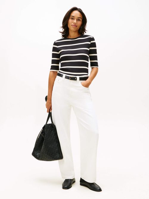 Playera-Acanalada-Slim-De-Manga-Francesa-De-Mujer-Tommy-Hilfiger-WW0WW47308-0AU