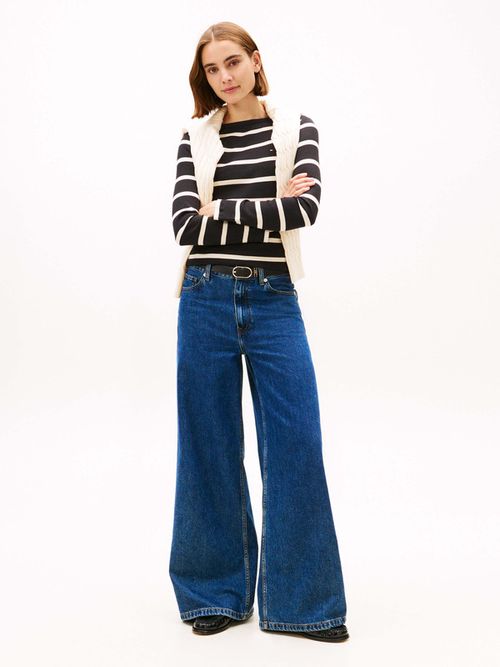 Playera-Slim-Acanalada-De-Manga-Larga-De-Mujer-Tommy-Hilfiger-WW0WW47309-0AU