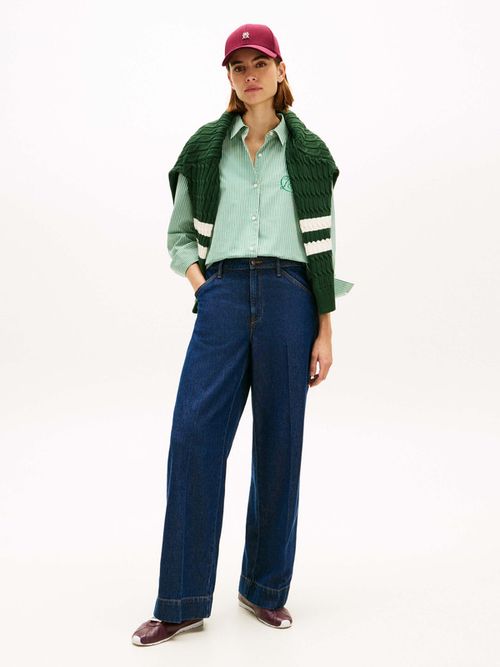 Camisa-De-Corte-Oversize-Con-Logo-Bordado-De-Mujer-Tommy-Hilfiger-WW0WW48190-0CD