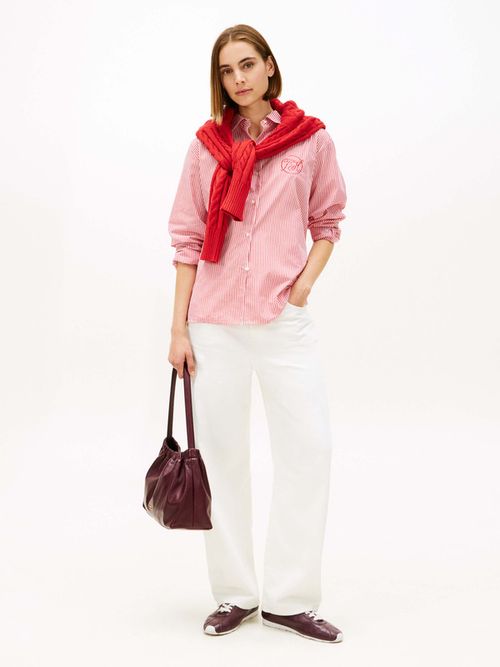 Camisa-De-Corte-Oversize-Con-Logo-Bordado-De-Mujer-Tommy-Hilfiger-WW0WW48190-0E7