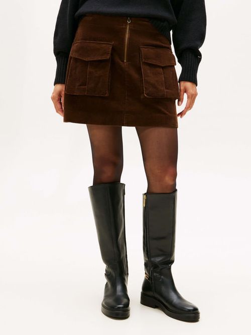 Minifalda-De-Pana-Con-Bolsillos-Cargo-De-Mujer-Tommy-Hilfiger-WW0WW46649-GV0