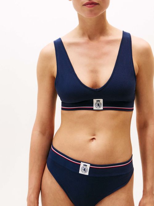 Top-Triangular-Acanalado-Con-Escudo-De-Mujer-Tommy-Hilfiger-UW0UW06062-C1G