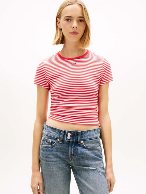 Playera-Acanalada-Slim-De-Cuello-Redondo-De-Mujer-Tommy-Jeans-DW0DW17383-0EY