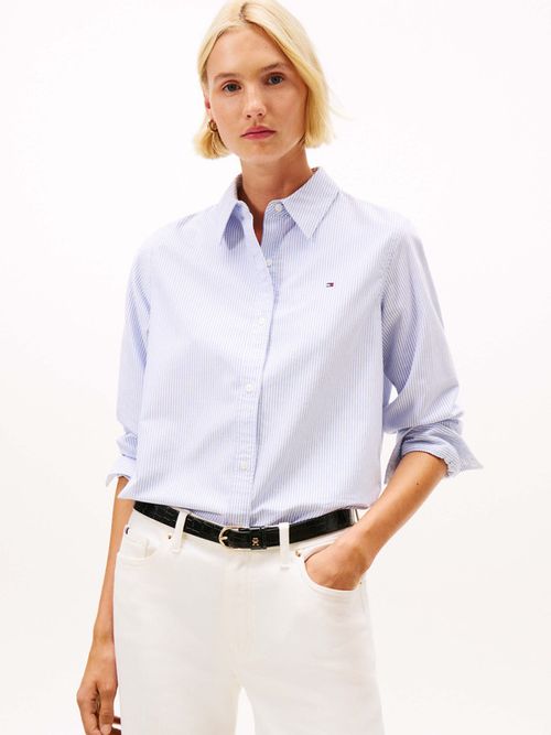 Camisa-Oxford-De-Corte-Amplio-Con-Logo-De-Mujer-Tommy-Hilfiger-WW0WW46111-0A9