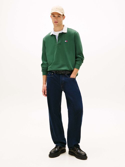 Polo-De-Rugby-Tommy-Badge-Amplio-De-Hombre-Tommy-Jeans-DM0DM23070-MBL