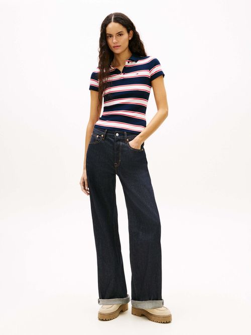 Polo-Acanalado-De-Corte-Slim-De-Mujer-Tommy-Jeans-DW0DW22327-0A7