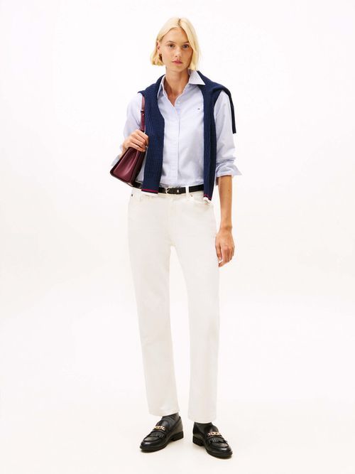 Camisa-Oxford-De-Corte-Amplio-Con-Logo-De-Mujer-Tommy-Hilfiger-WW0WW46111-0A9