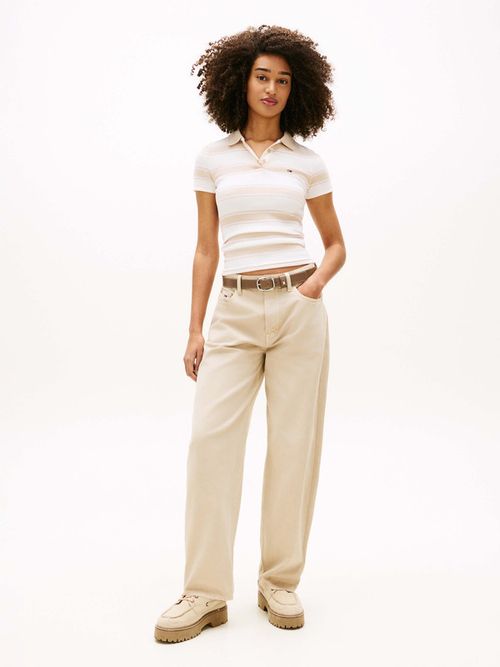 Polo-Acanalado-De-Corte-Slim-De-Mujer-Tommy-Jeans-DW0DW22327-0AB