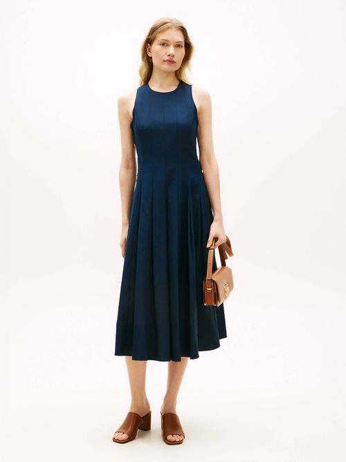 vestido-midi-con-botones-dorados-de-mujer-tommy-hilfiger-ww0ww49055-c1g