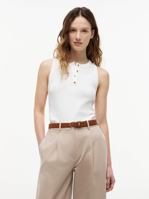 top-henley-sin-mangas-con-botones-dorados-de-mujer-tommy-hilfiger-ww0ww49251-ybl