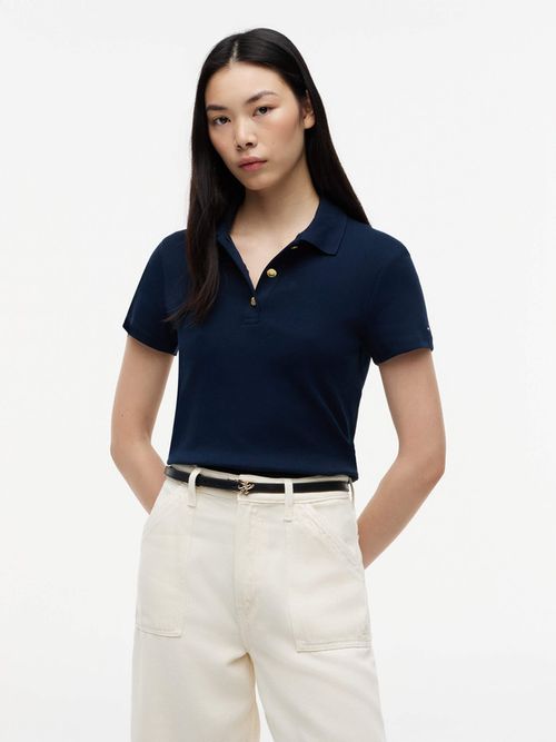 polo-de-corte-slim-con-botones-dorados-de-mujer-tommy-hilfiger-ww0ww49252-c1g