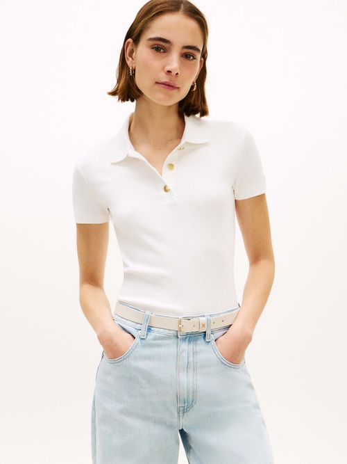 polo-de-corte-slim-con-botones-dorados-de-mujer-tommy-hilfiger-ww0ww49252-ybl