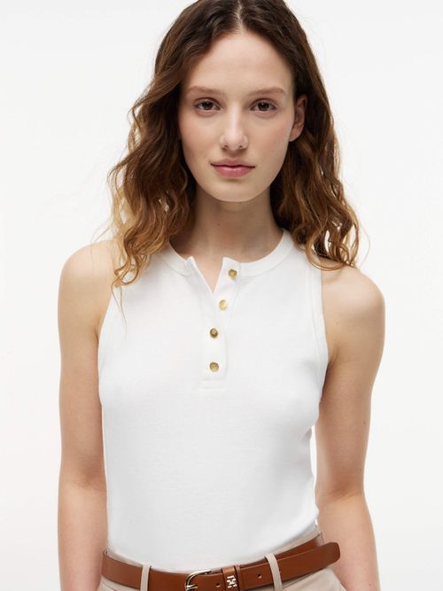 top-henley-sin-mangas-con-botones-dorados-de-mujer-tommy-hilfiger-ww0ww49251-ybl