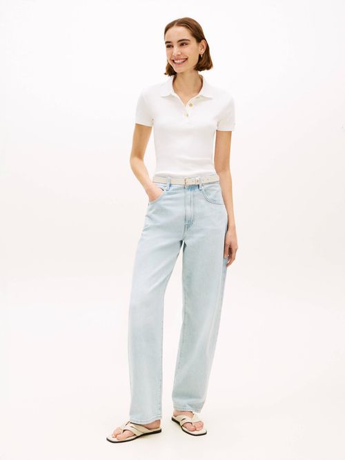 polo-de-corte-slim-con-botones-dorados-de-mujer-tommy-hilfiger-ww0ww49252-ybl