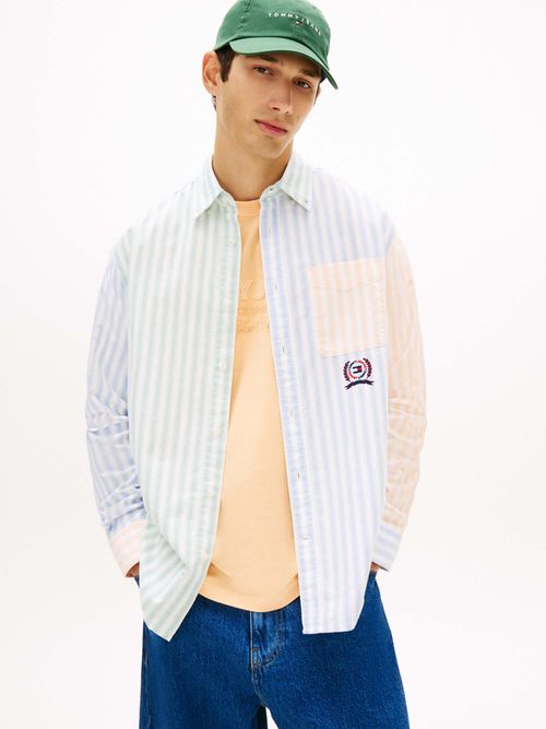 camisa-oxford-de-rayas-color-block-dm0dm22788-c38