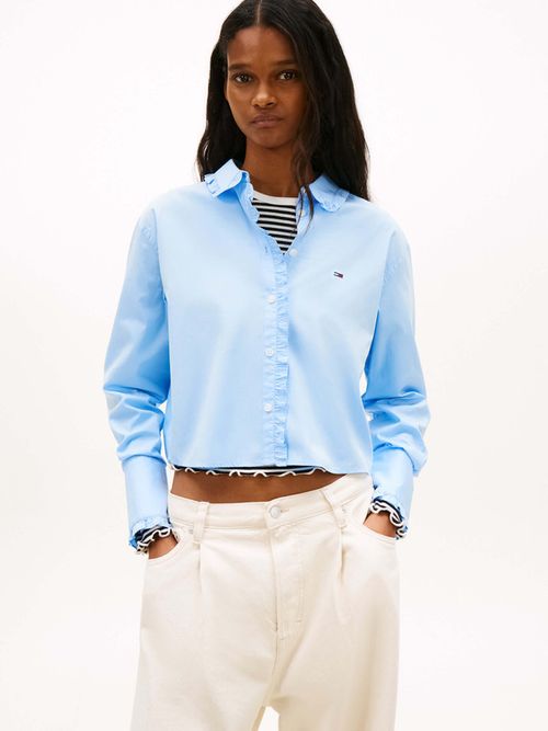 camisa-de-popelin-amplia-con-volantes-dw0dw22767-c1t