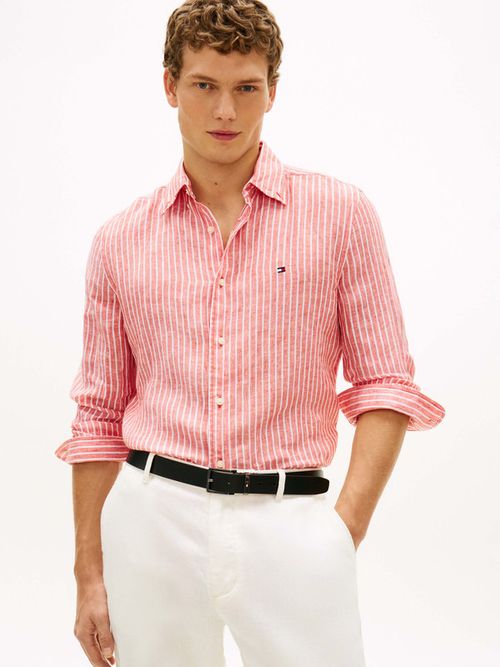 camisa-de-corte-regular-con-rayas-bengala-mw0mw42400-0dm