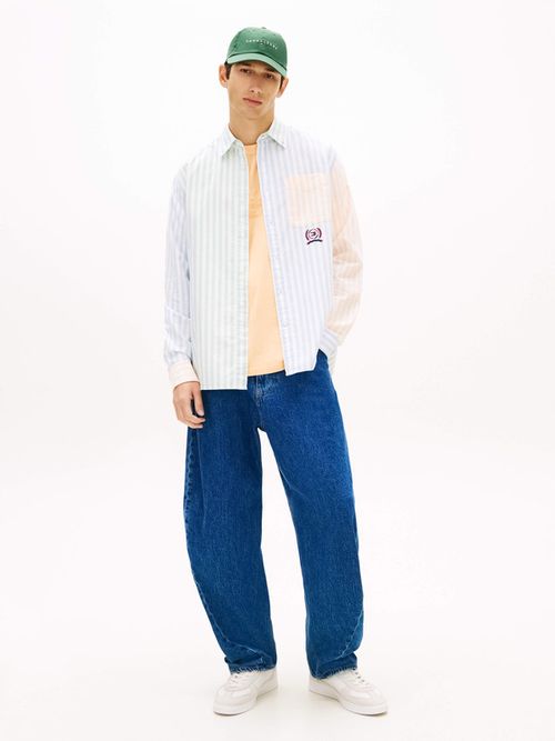 camisa-oxford-de-rayas-color-block-dm0dm22788-c38