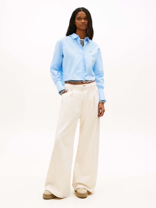 camisa-de-popelin-amplia-con-volantes-dw0dw22767-c1t