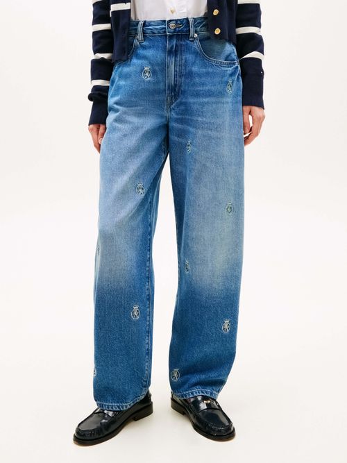 pantalon-con-corte-de-barril-talle-medio-y-escudos-bordados-ww0ww49563-1a7