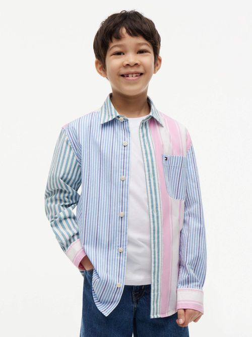 camisa-amplia-de-popelin-de-rayas-multicolores-para-nino-kb0kb10444-c39