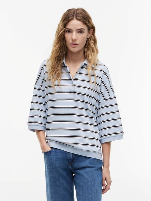 polo-de-rayas-de-corte-oversize-para-mujer-ww0ww50026-0ap