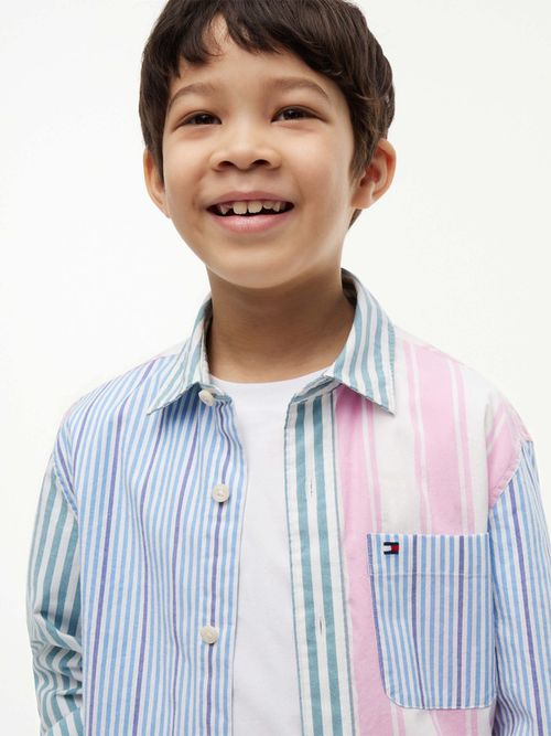 camisa-amplia-de-popelin-de-rayas-multicolores-para-nino-kb0kb10444-c39