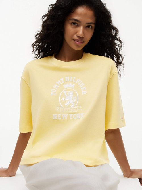 playera-amplia-de-punto-con-escudo-bordado-para-mujer-ww0ww50021-zf0
