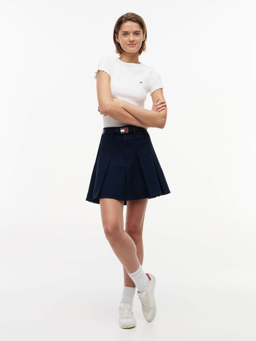 minifalda-de-lona-plisada-con-efecto-lavado-dw0dw23149-c1g
