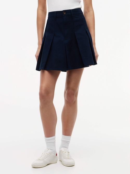 minifalda-de-lona-plisada-con-efecto-lavado-dw0dw23149-c1g