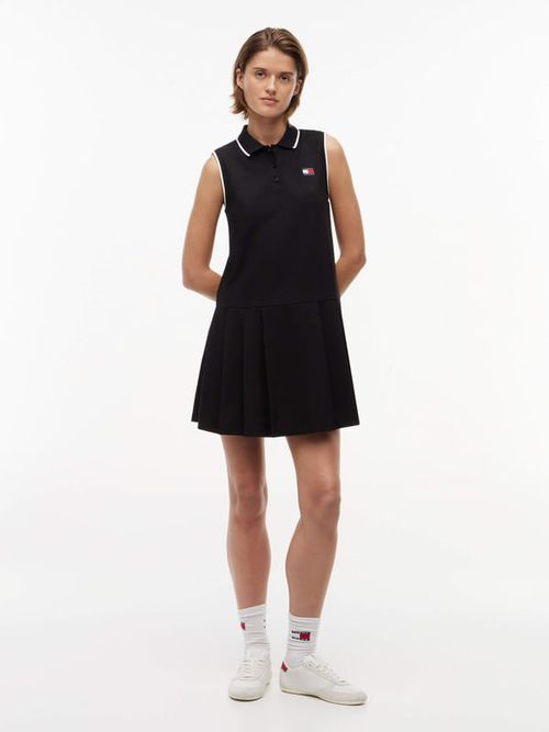 vestido-corto-tipo-polo-de-pique-con-parche-para-mujer-dw0dw22839-bds